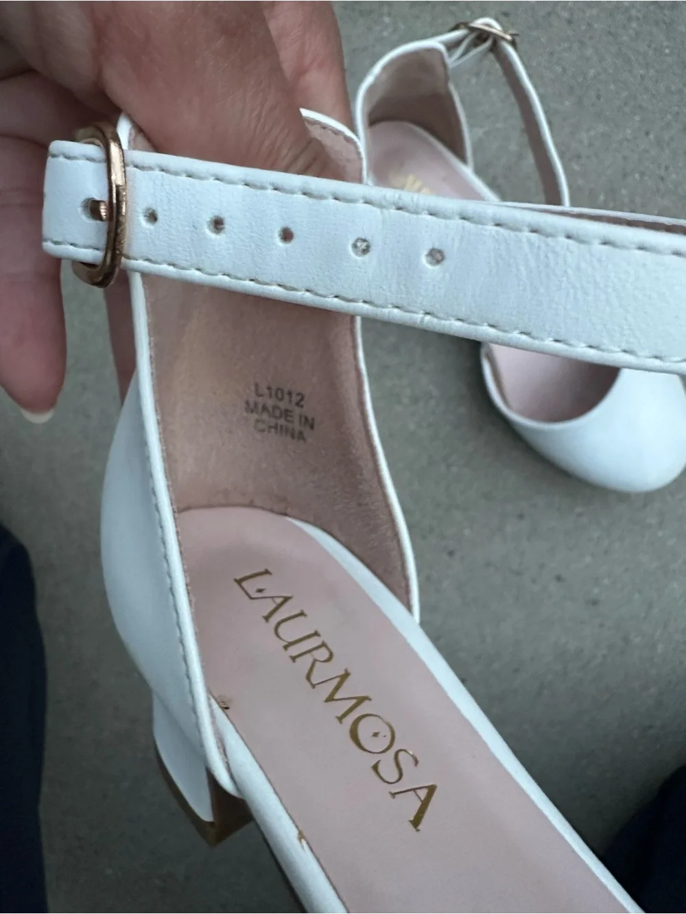 Laurmosa Girls' White Dress Heels with Ankle Strap Size 2